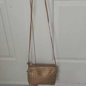 Bottega Veneta Beige Woven Crossbody Bag